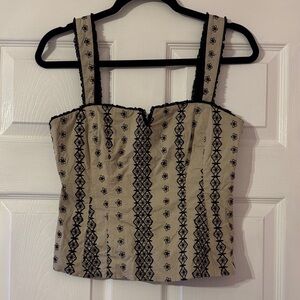 Nanette Lepore size 8 Elegant Black and Beige corset Women's Top